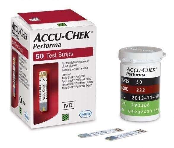 شرائط جهاز السكر أكوا-تشيك بيوفرما Accu-Chek Performa Strips ( 50 شريط )